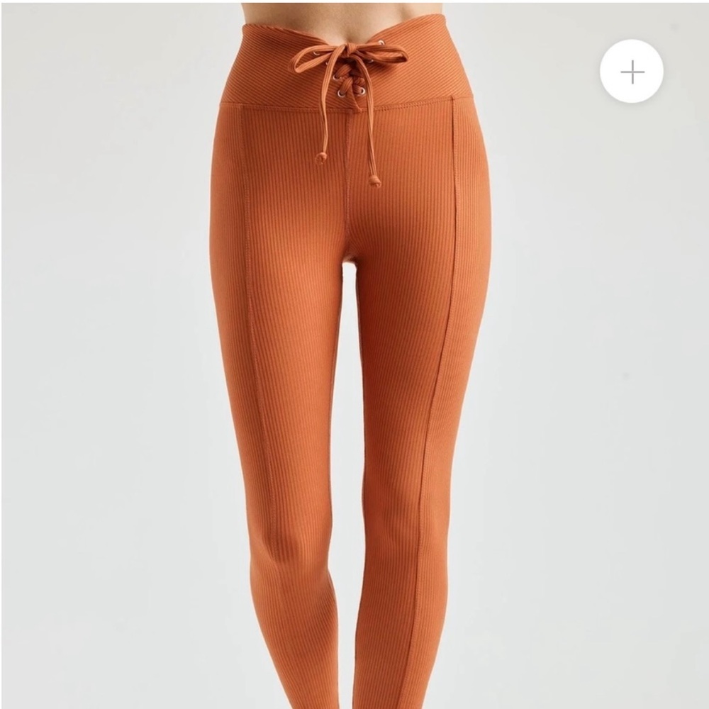 Year of ours orange ribbed leggings sz small